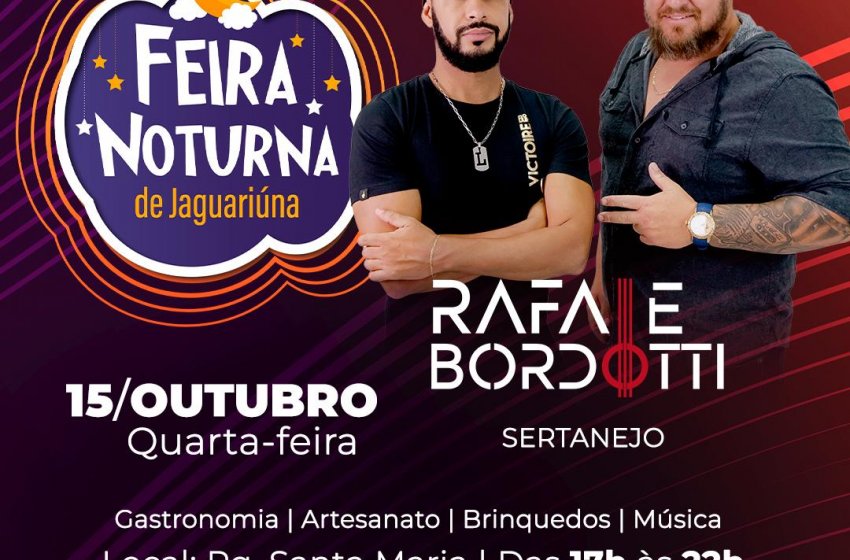 PARQUE SANTA MARIA RECEBE HOJE A FEIRA NOTURNA DE JAGUARIÚNA 