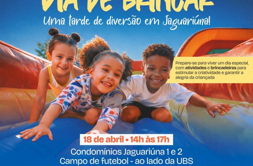 DIA DE BRINCAR É NESTE SÁBADO NO CRUZEIRO DO SUL